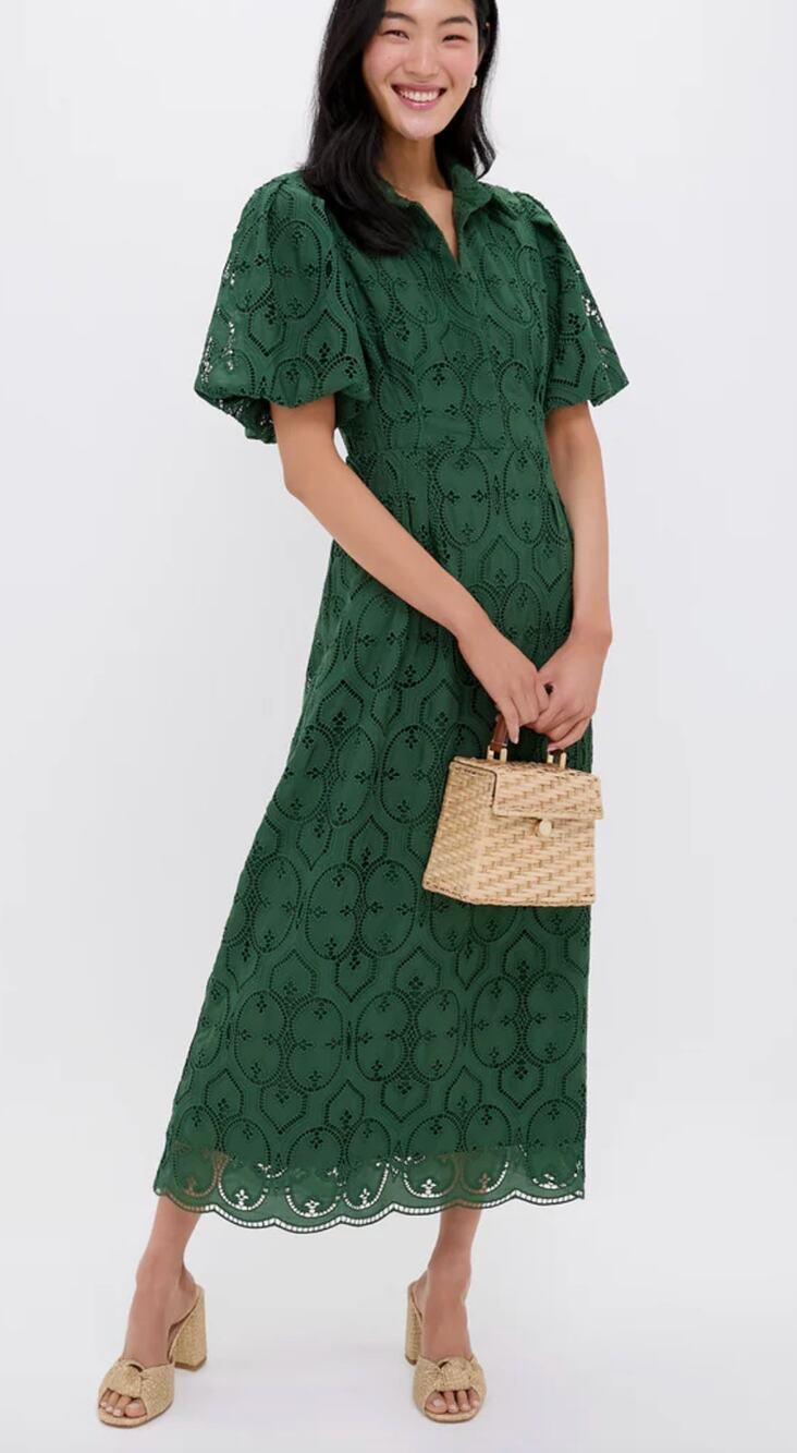 Tuckernuck Olive Eyelet Delaney Dress size XS